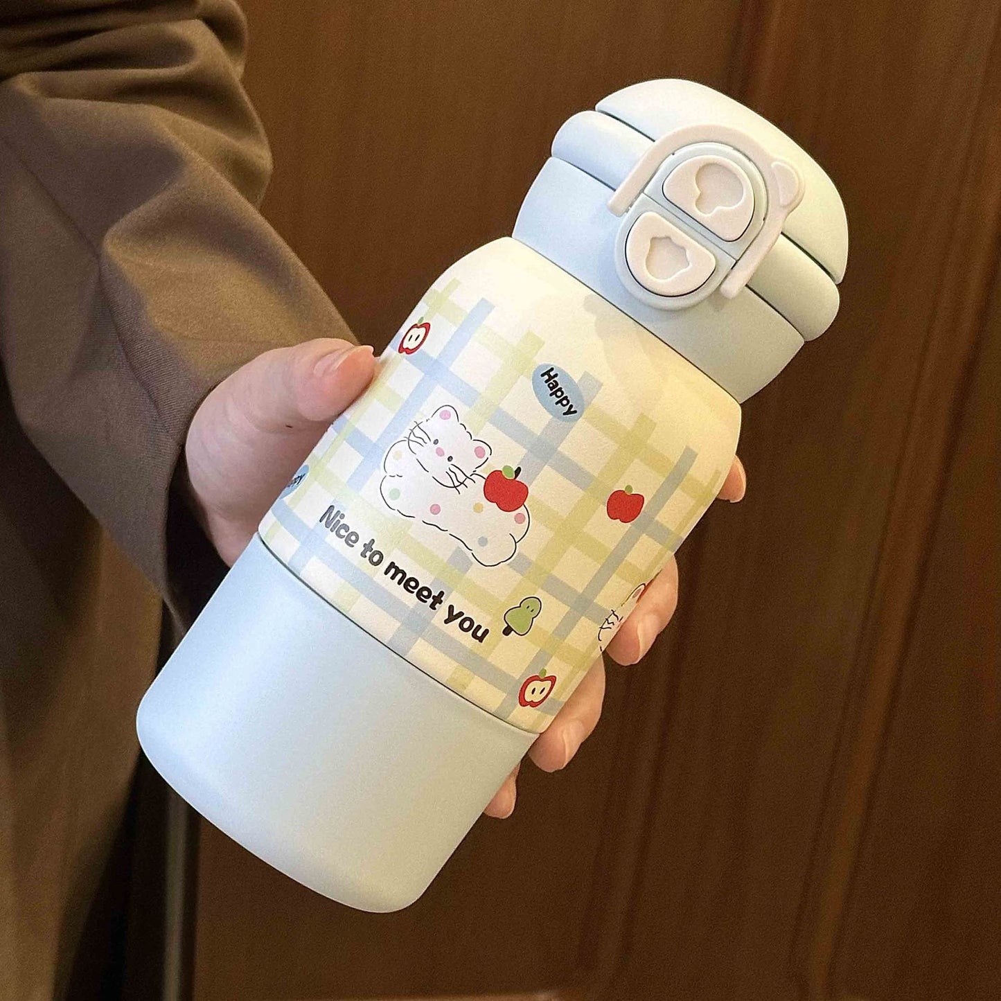 Damen Isoliertrinkflasche mit praktischem Klappverschluss und fröhlichem Design Brehn