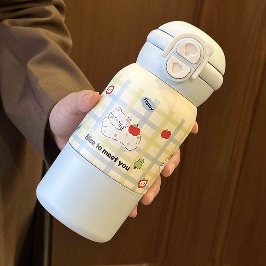 Damen Isoliertrinkflasche mit praktischem Klappverschluss und fröhlichem Design Brehn