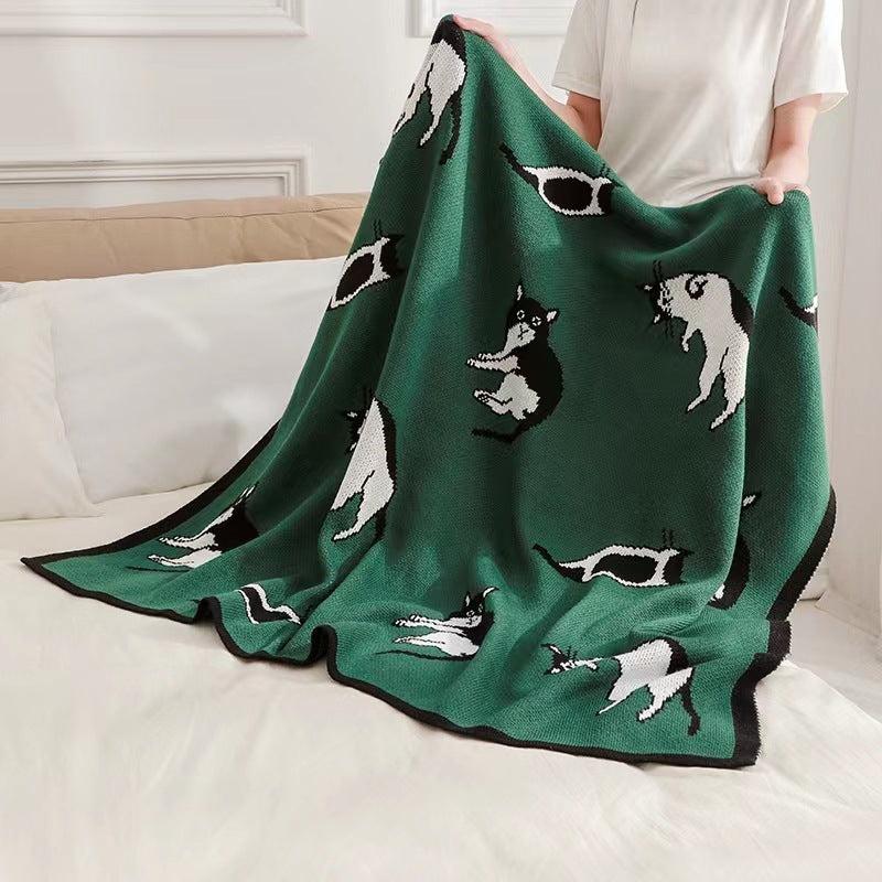 Gemütliche katzenmotivierte Wurfdecke