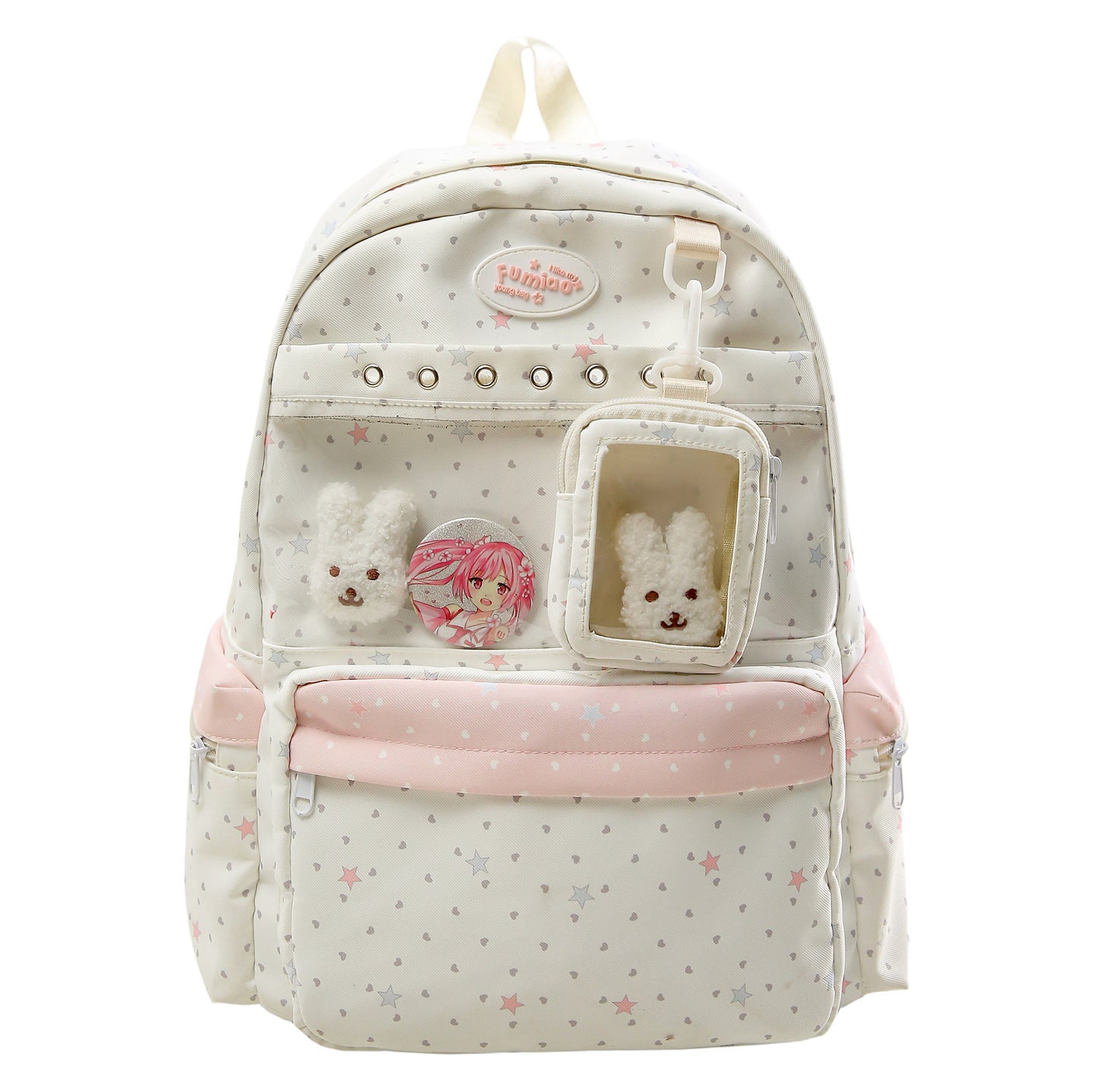Transparent Pocketed Character Rucksack Brehn