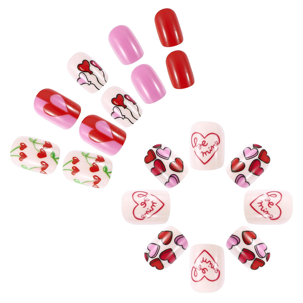 Künstlerisches Liebe-Themen Press-On Nagelkunst Set Brehn