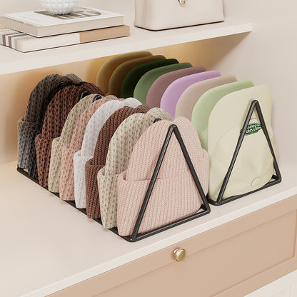 Dreieckiger Metall-Multi-Slot-Strickmütze und Beaniefächer-Rack