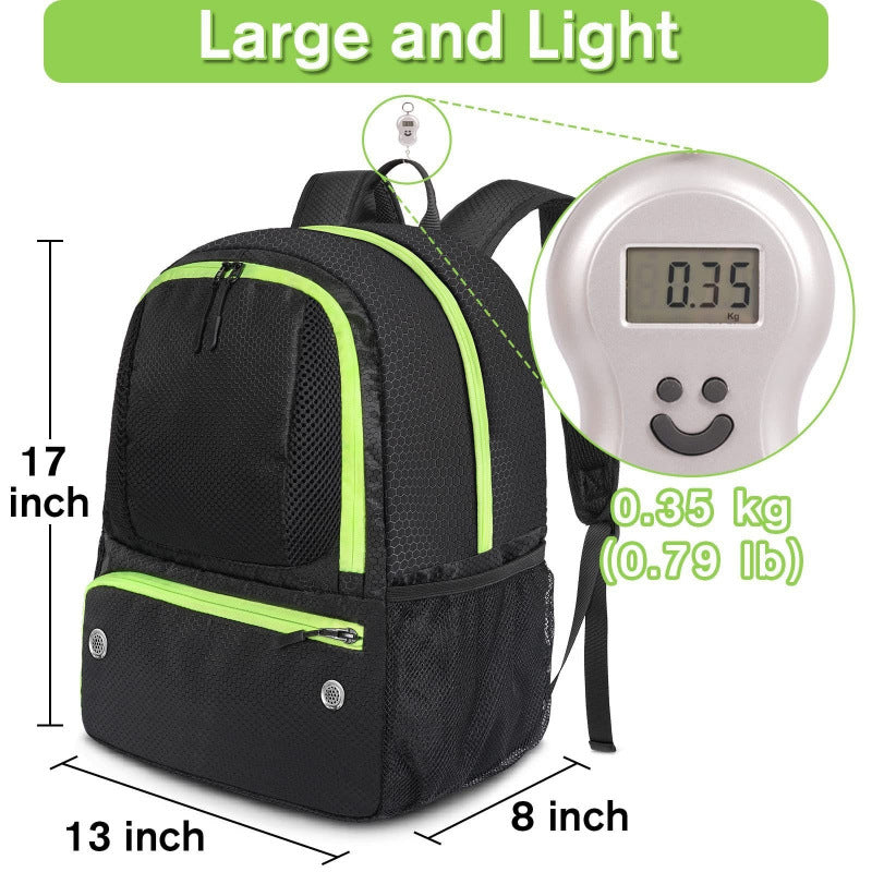 Sportlicher Rucksack mit Fächern für Fußball, Trinkflasche und Schuhe Brehn