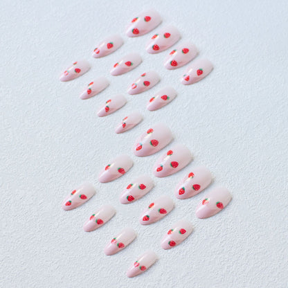 Erdbeer-Themen-Acryl-Nagelkunst-Set