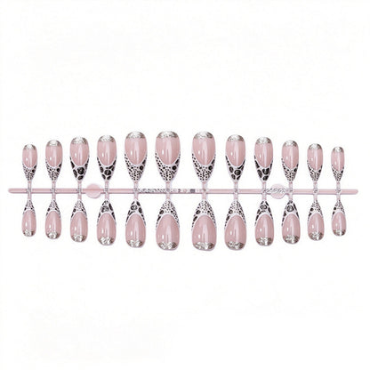 Elegante Stiletto Press-On Nagelkunst mit Glitzerakzenten