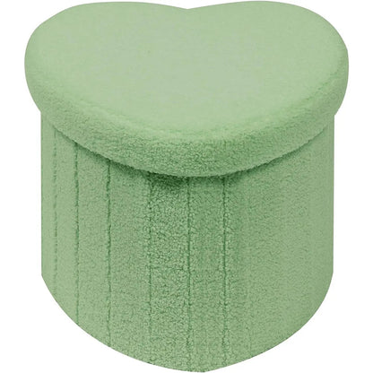 Herzförmiger Plüsch-Speicherhocker Brehn
