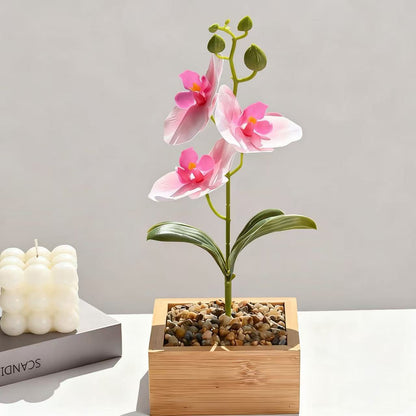 Künstliches Orchideenblütenarrangement für dekorative Wohnraumausstellung