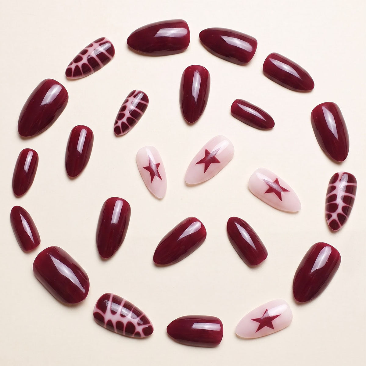 Künstlerisches Stiletto Druck-Ziegel Nageldesign