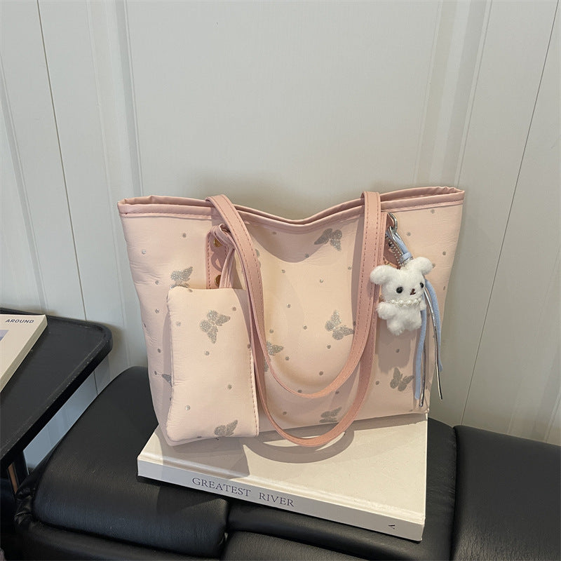 Stylische Schmetterlingsdruck Multi-Compartment Tote Bag