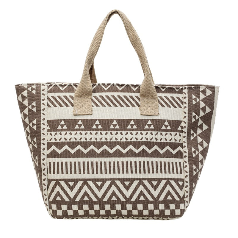 Geometrisches Druck-Canvas-Shopper-Bag
