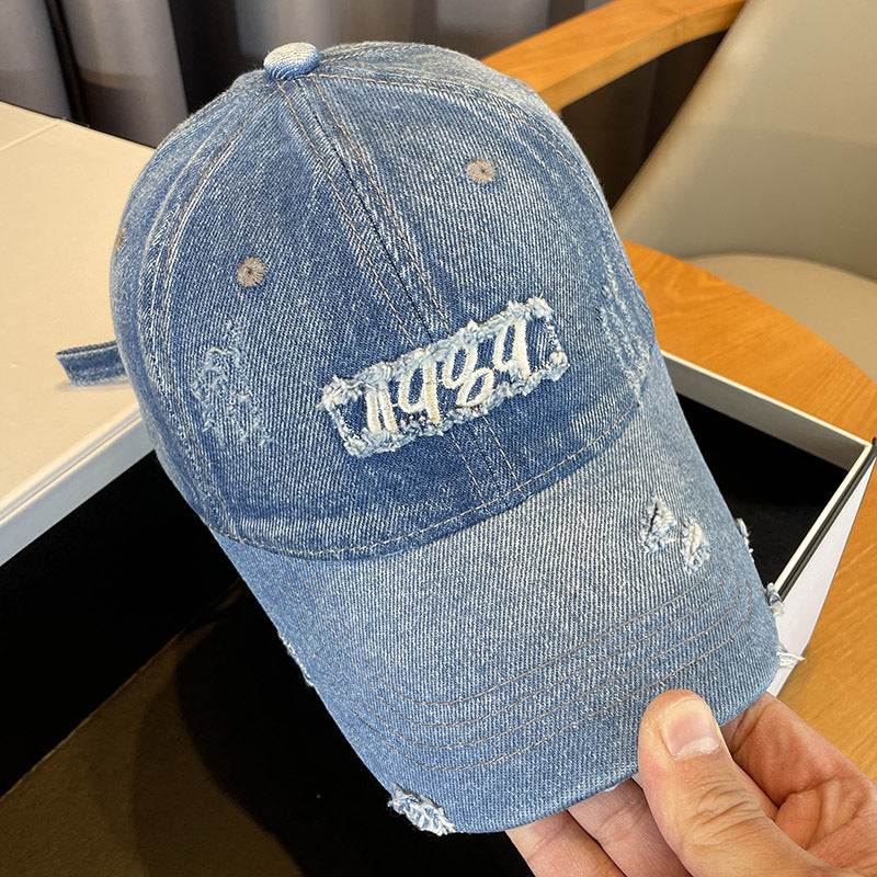 Damen Distressed Denim Baseball Cap Brehn 1784188483