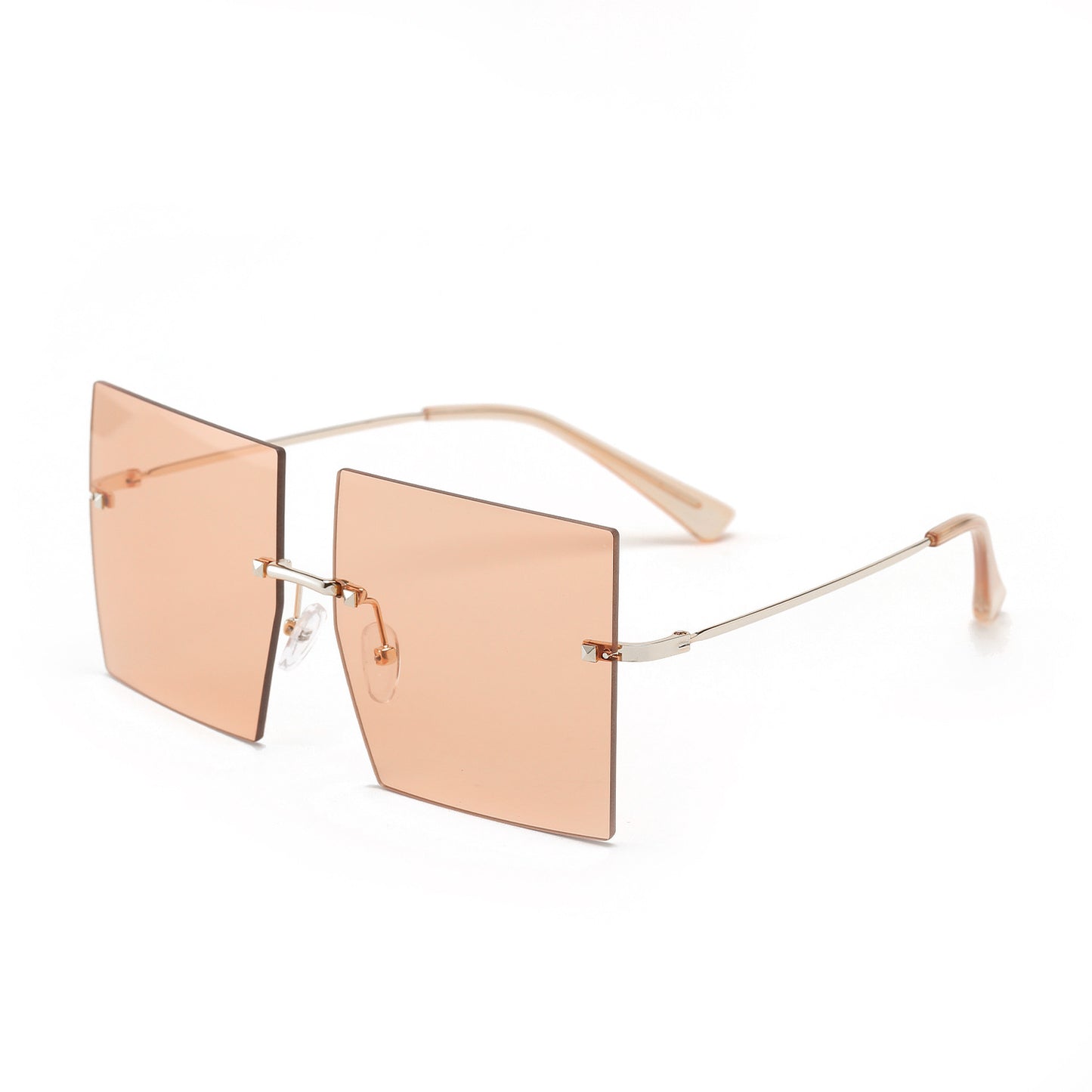 Damen modische quadratische Sonnenbrille mit breiten Gläsern und filigranem Metallrahmen Brehn