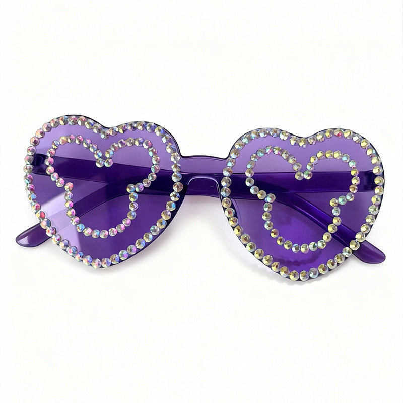 Rhinestone-besetzte herzförmige Sonnenbrille Brehn 1787141236