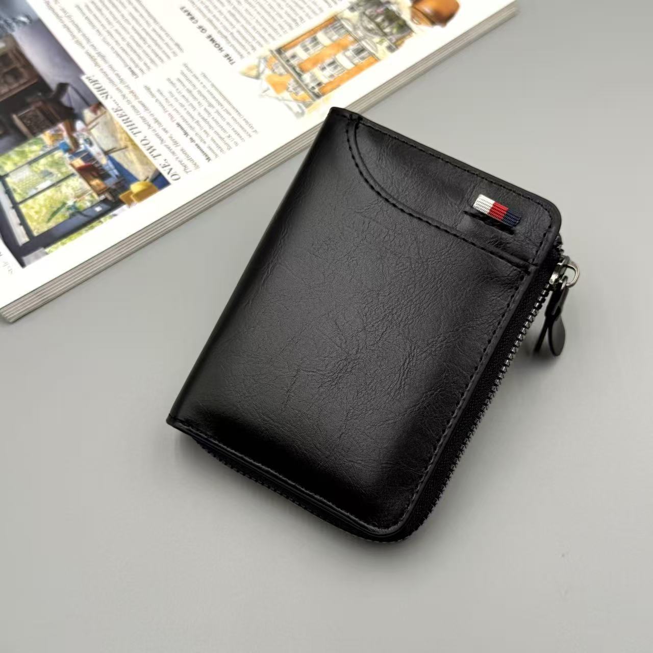 Premium Leder Reißverschluss Geldbörse
