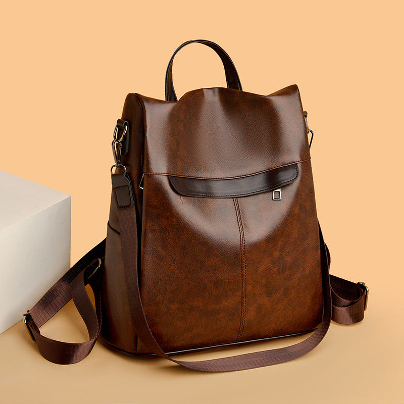 Vielseitiger Strukturierter Leder Rucksack Brehn