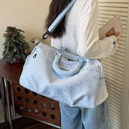 Stylische Wochenend-Duffel-Tasche mit Sternmuster