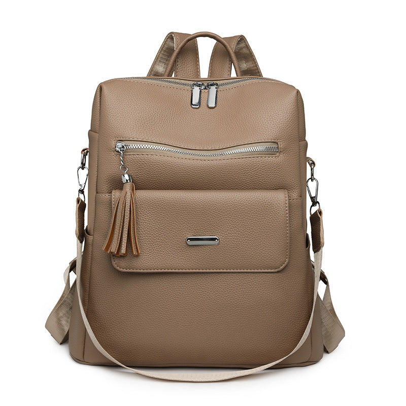 Stylischer Mehrfach-Taschen Leder Rucksack Brehn 1788673935