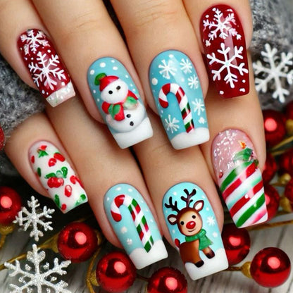 Künstlerische Weihnachts-Themen 3D Nagelkunstverlängerungen Brehn