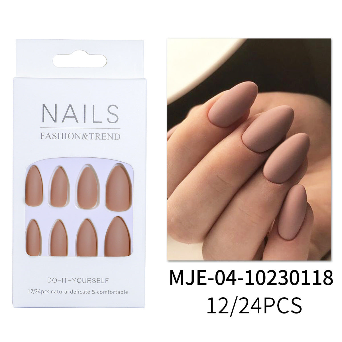 Matte Mandel-förmige Press-On Nagelspitzen Brehn