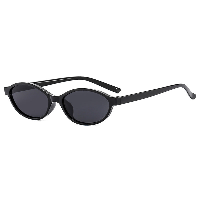 Damen ovalförmige Sonnenbrille mit transparentem Rahmen und UV-Schutz Brehn