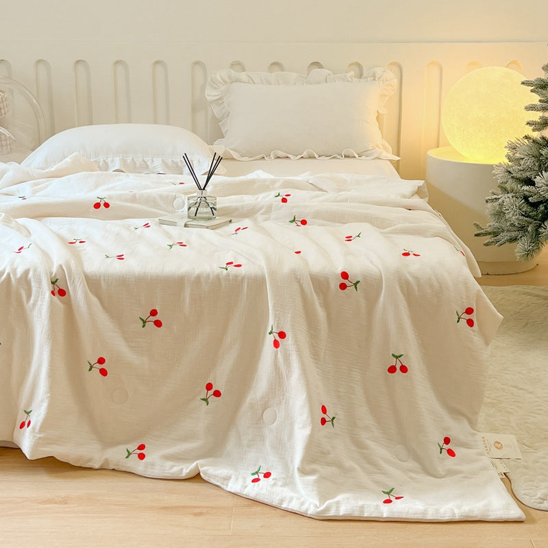 Damen leichte und atmungsaktive Tagesdecke mit zarten Blumenmotiven Brehn