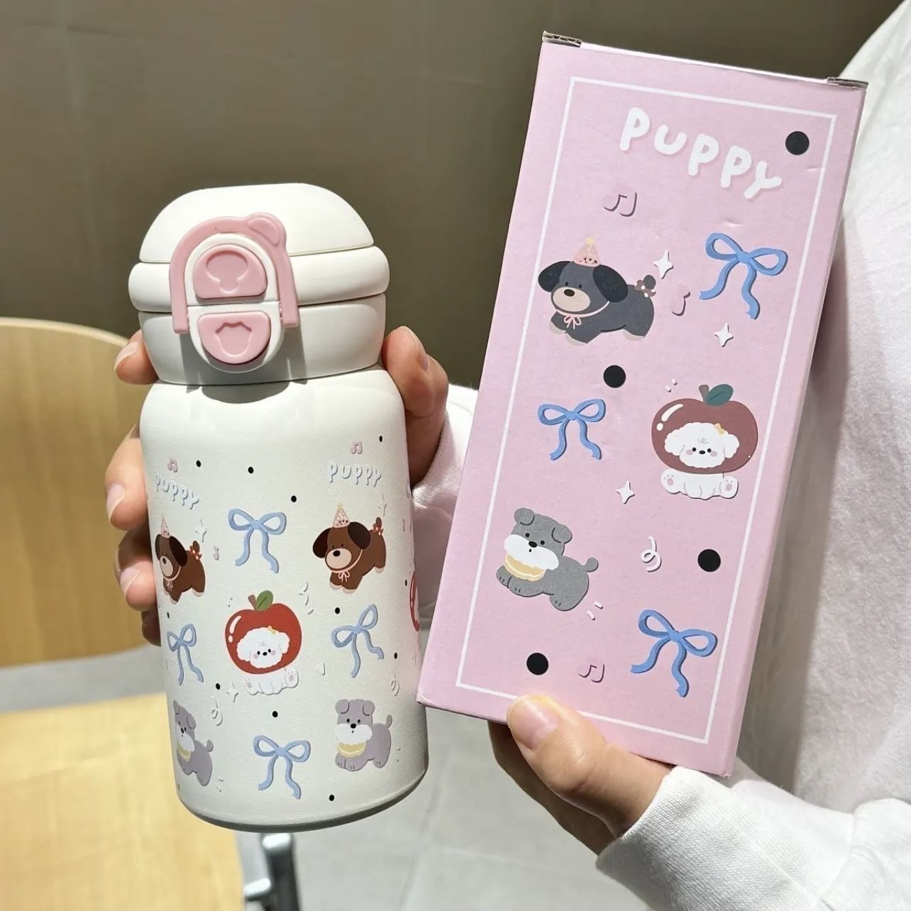 Damen isolierte Trinkflasche mit süßem Motiv Brehn