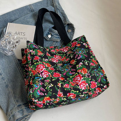 Blumenmuster wiederverwendbare Canvas-Tasche