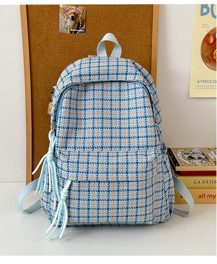 Stylische kariert gemusterte Rucksack