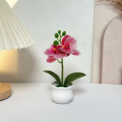 Elegante künstliche Orchideenpflanzenanordnung für die Wohnkultur-Darstellung
