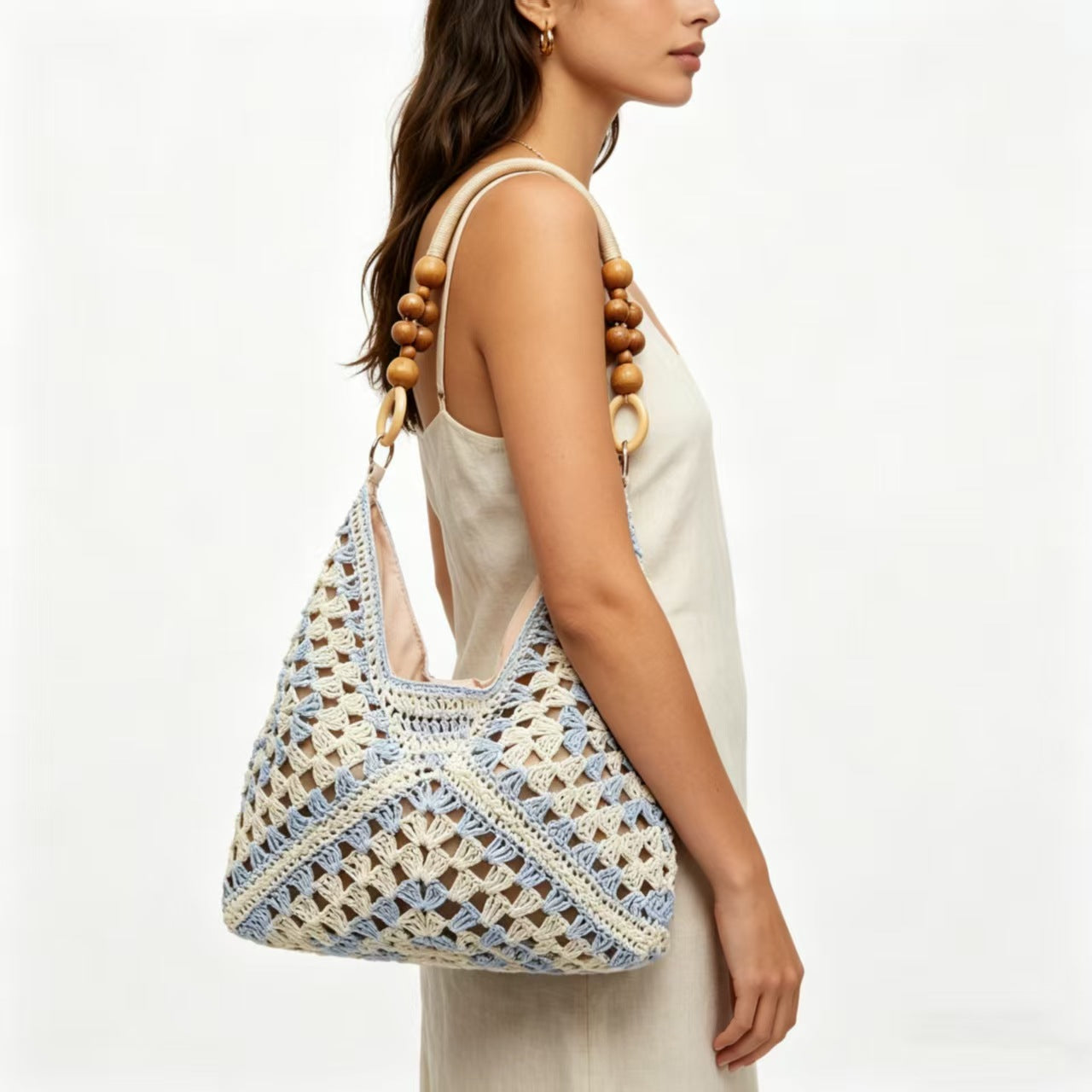 Handgefertigte Makramee-Henkeltasche Brehn