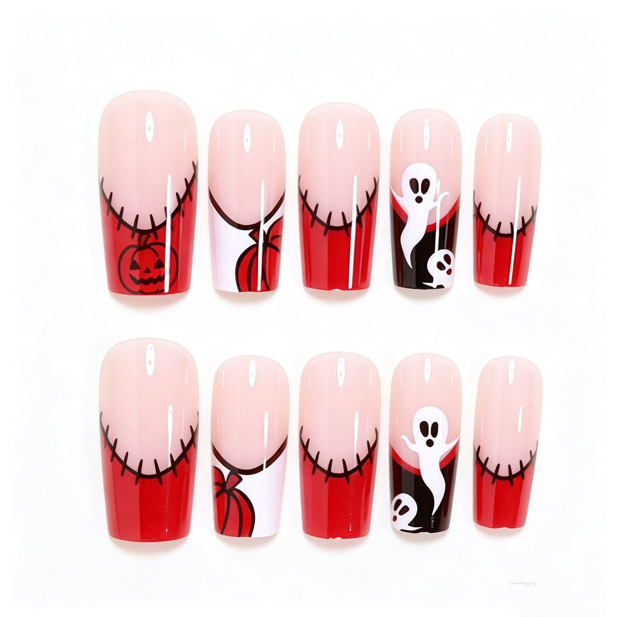 Kreative Halloween-Themen Press-On Nagelkunst Brehn