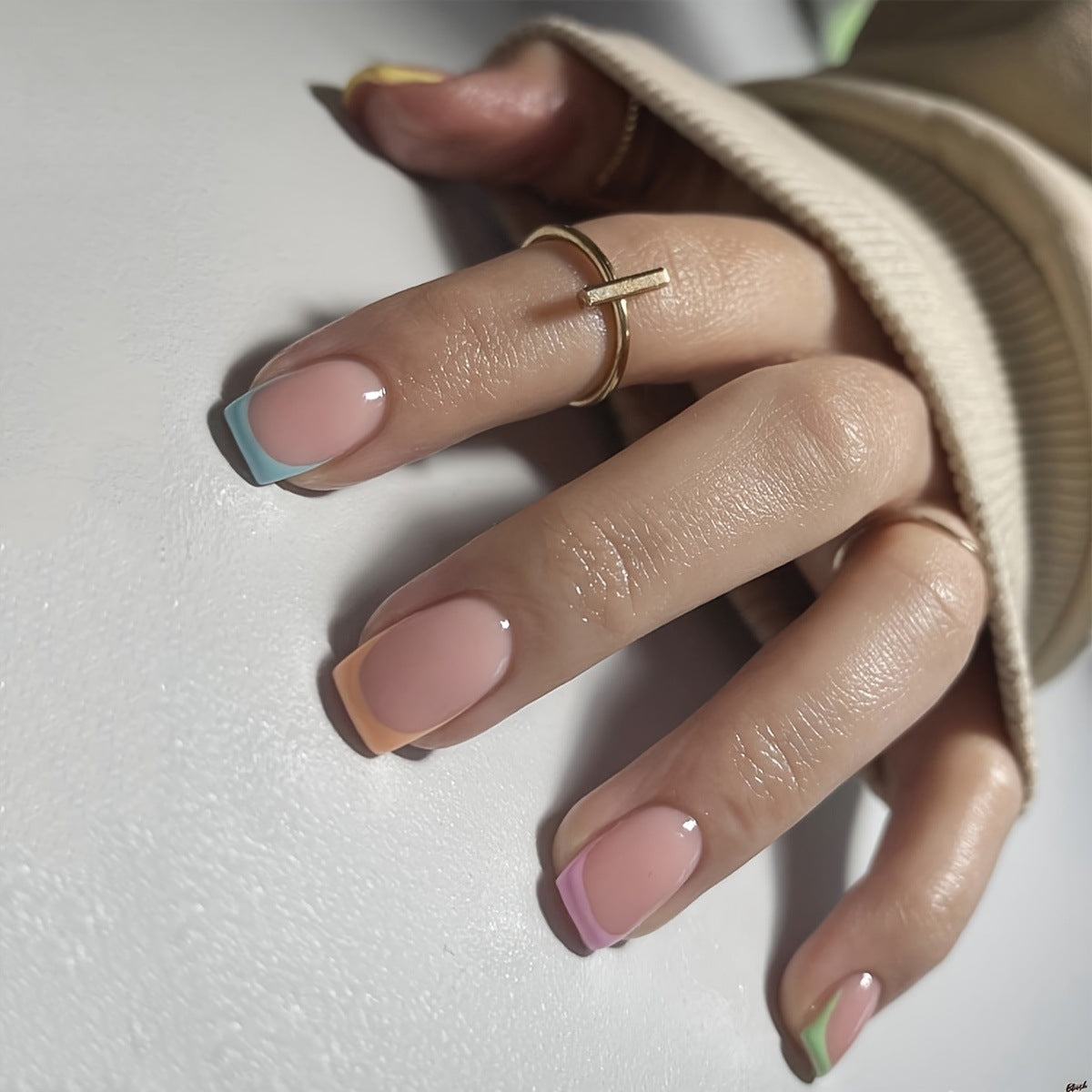 Künstlerisches French Tip Nagel-Wrap-Set Brehn