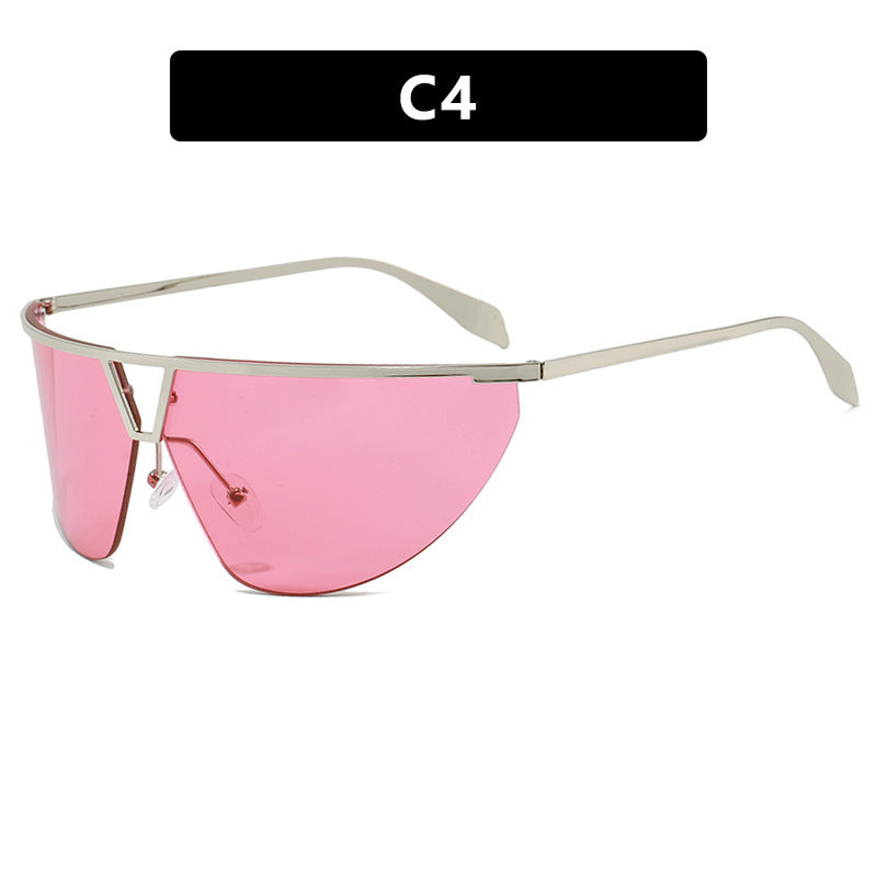 Damen futuristische Sonnenbrille mit schützendem Metallrahmen Brehn