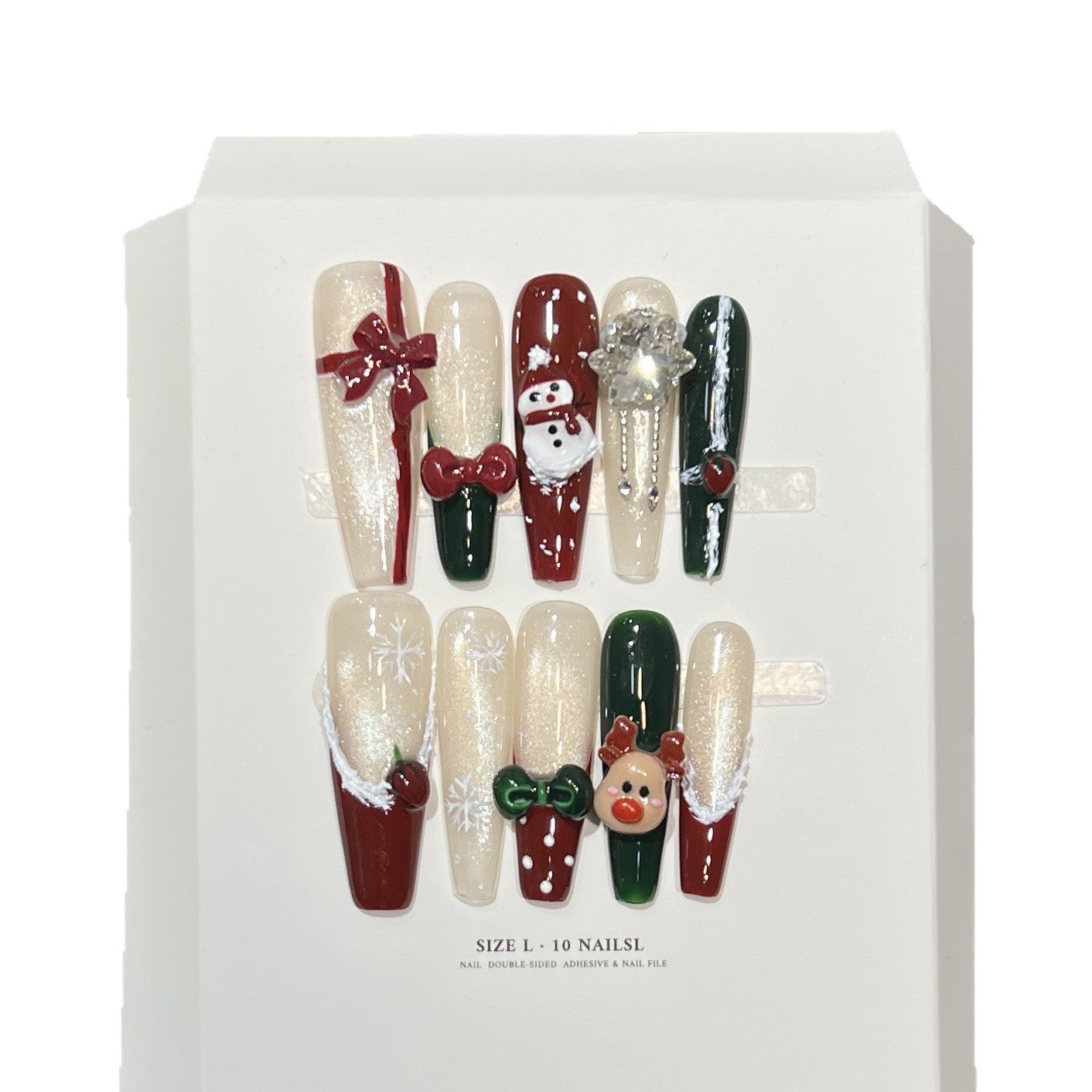 Festliches Nagelkunst-Set zum Aufkleben mit charmanten Feiertagsdesigns Brehn