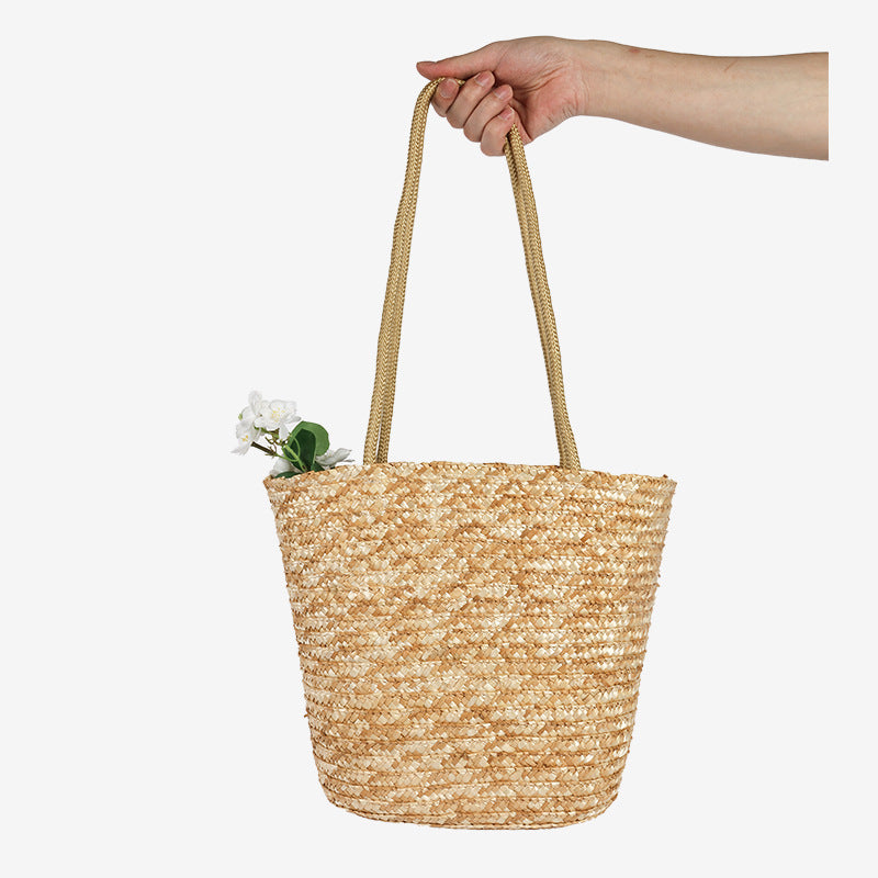 Damen Geflochtene Basttasche Brehn