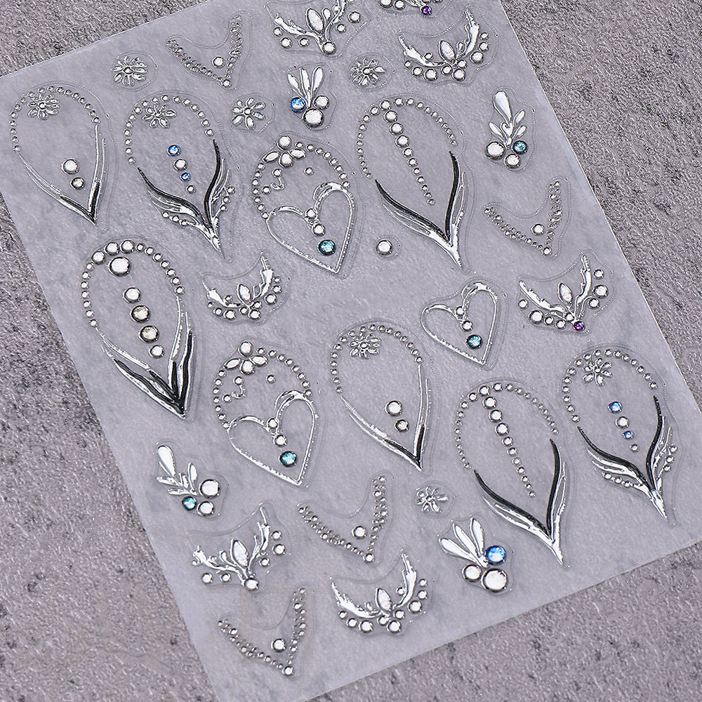 Elegante Strass-Nagelkunst-Verzierung