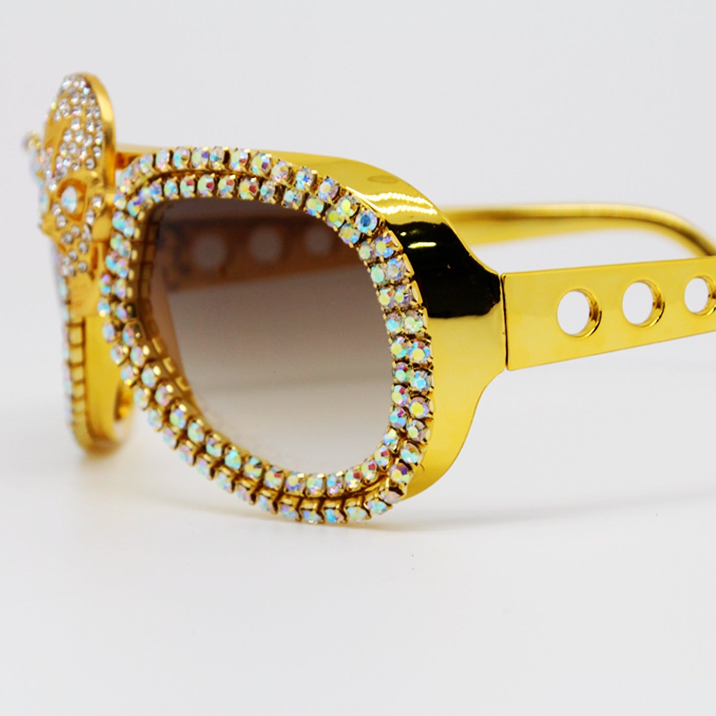 Damen Statement-Sonnenbrille mit außergewöhnlichem Totenkopf-Design und funkelndem Strassrahmen Brehn