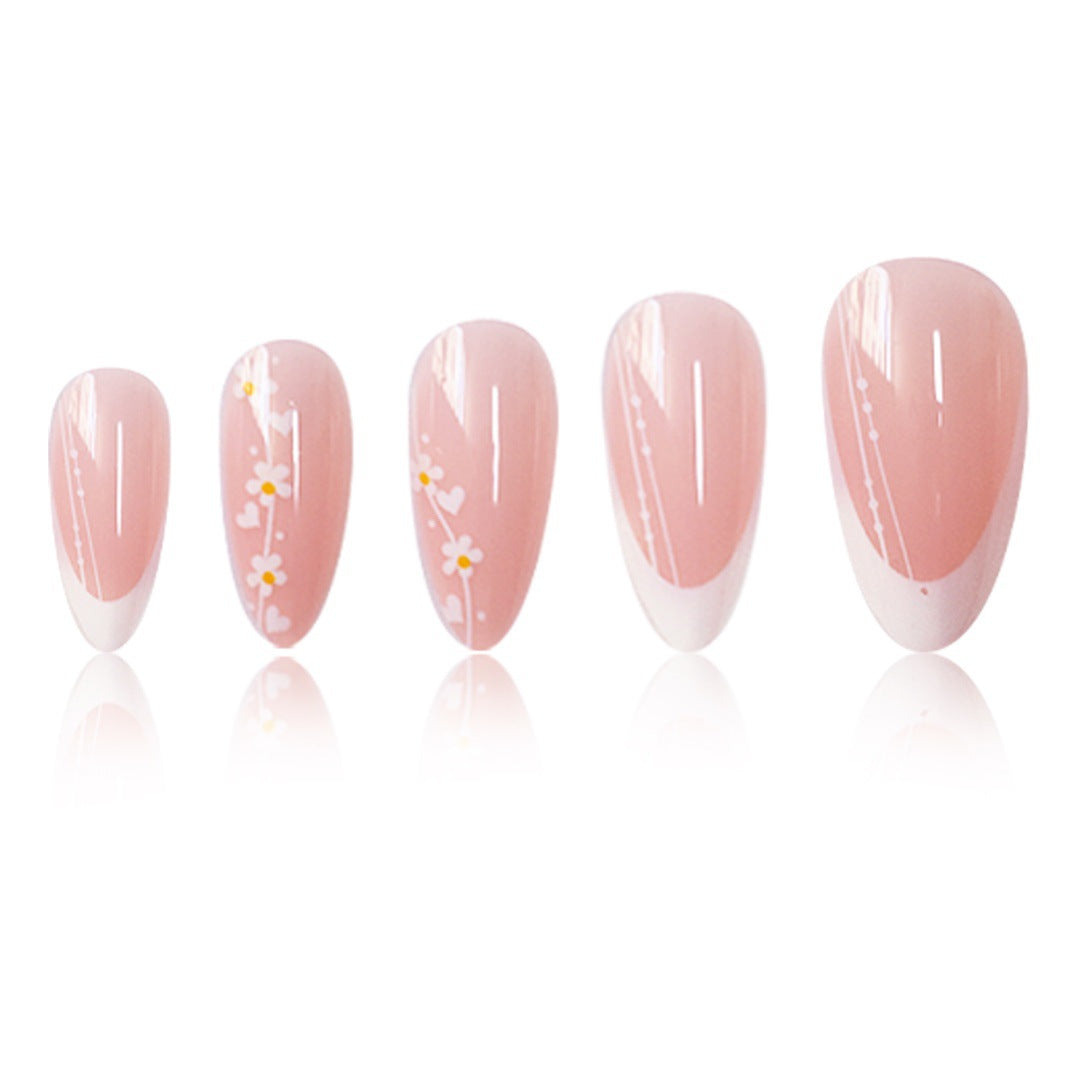 Künstlerisches florales Farbverlauf Press-On Nagelset Brehn