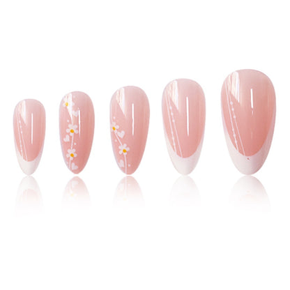 Künstlerisches florales Farbverlauf Press-On Nagelset Brehn