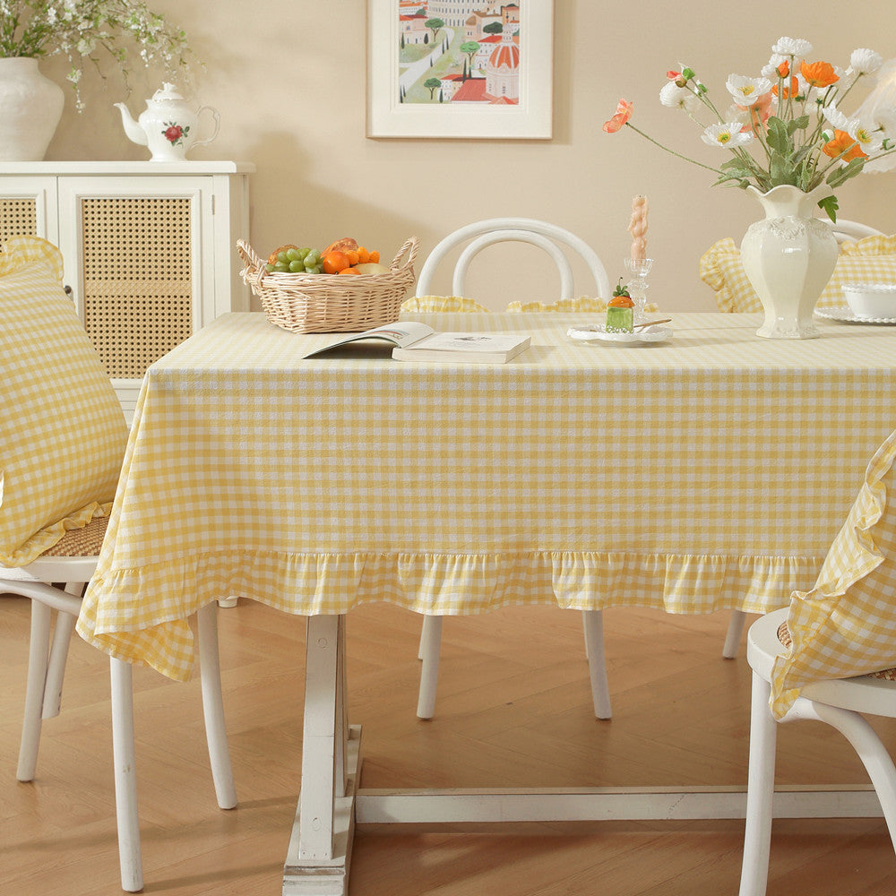 Vichy Rüschende Tischdecke