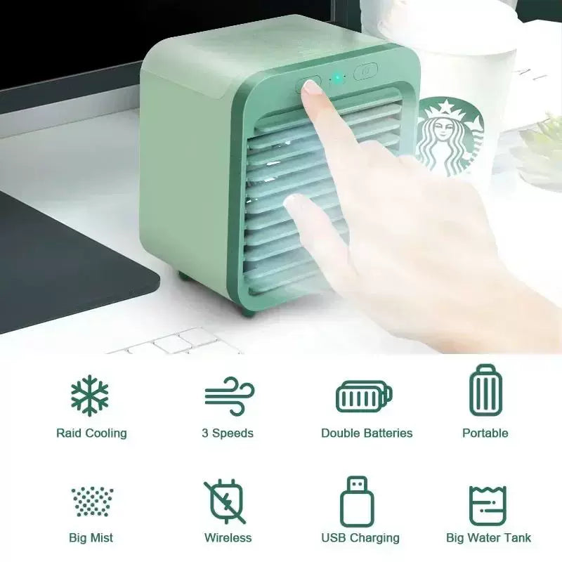Unisex Einheitsgröße kompakter persönlicher verdampfender Schreibtischkühler mit verstellbaren richtungsweisenden Lamellen USB-betriebener befeuchtender Ventilator Brehn