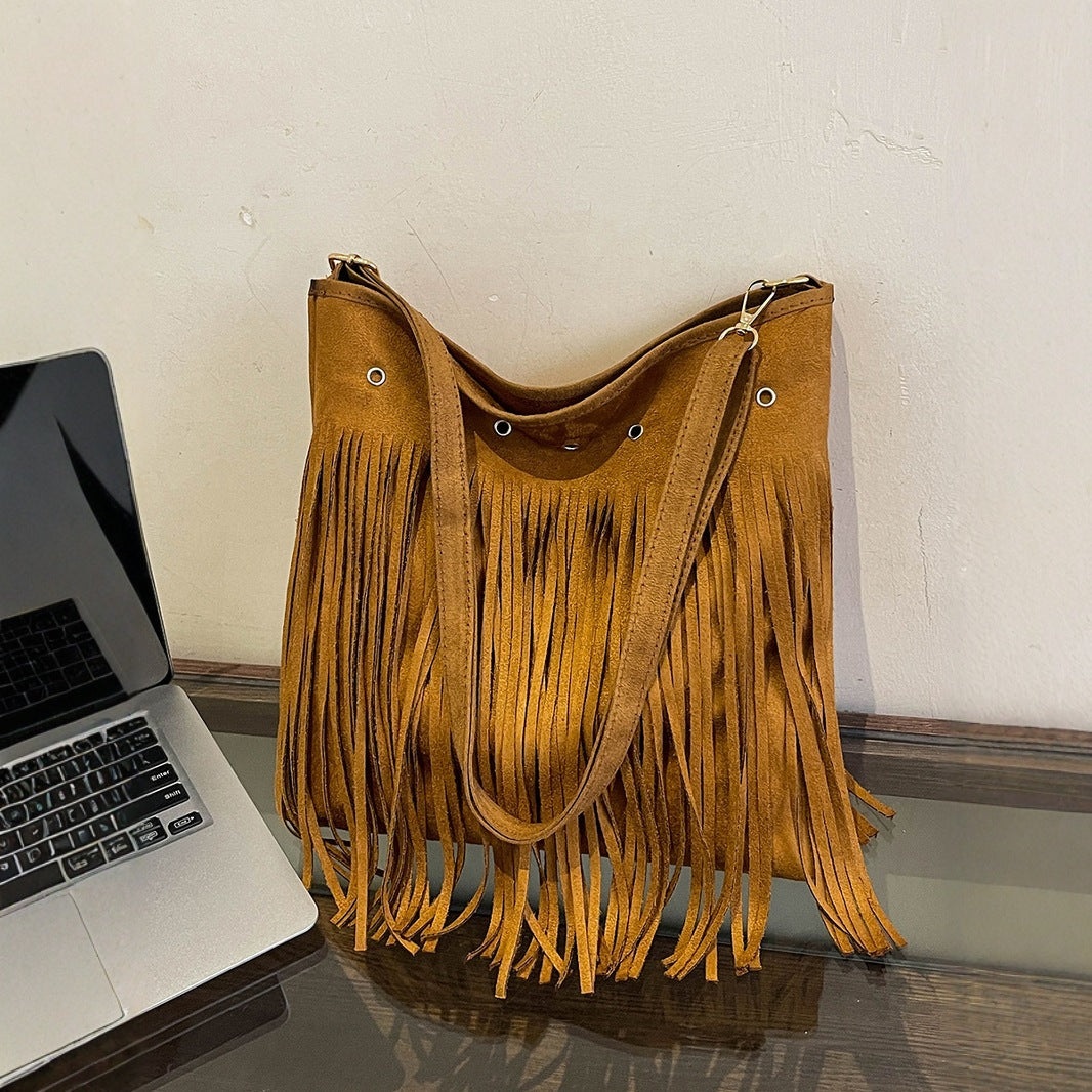 Lederfransen Schultertasche