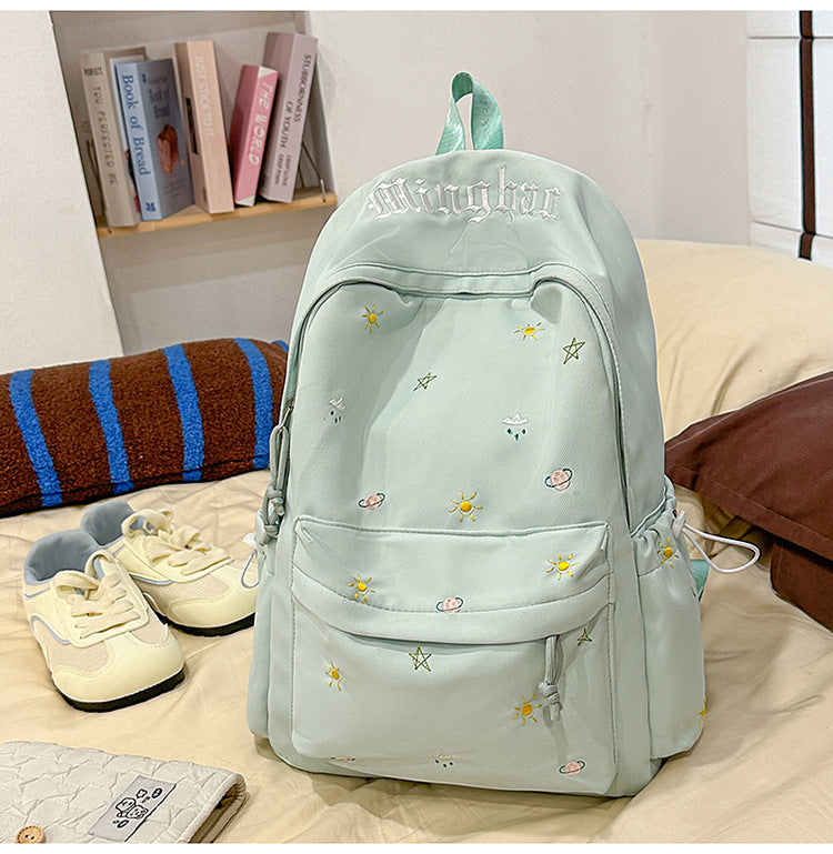 Lässiger bestickter Schulrucksack