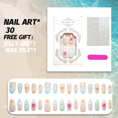 Dekoratives florales Press-On-Nagelset