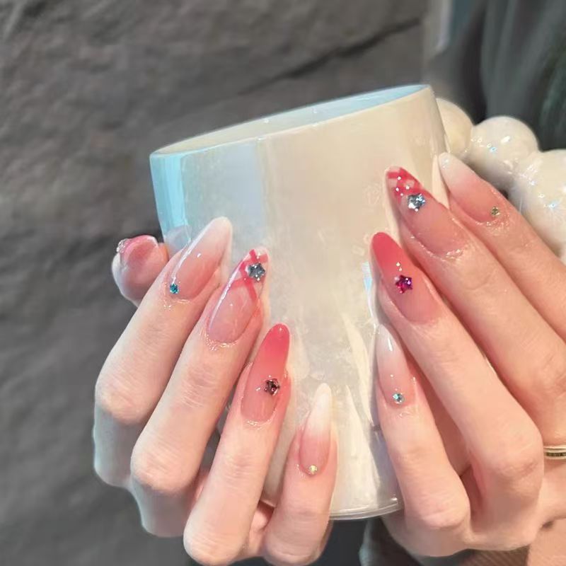 Dekorative Florale Stiletto Press-On Nägel Brehn