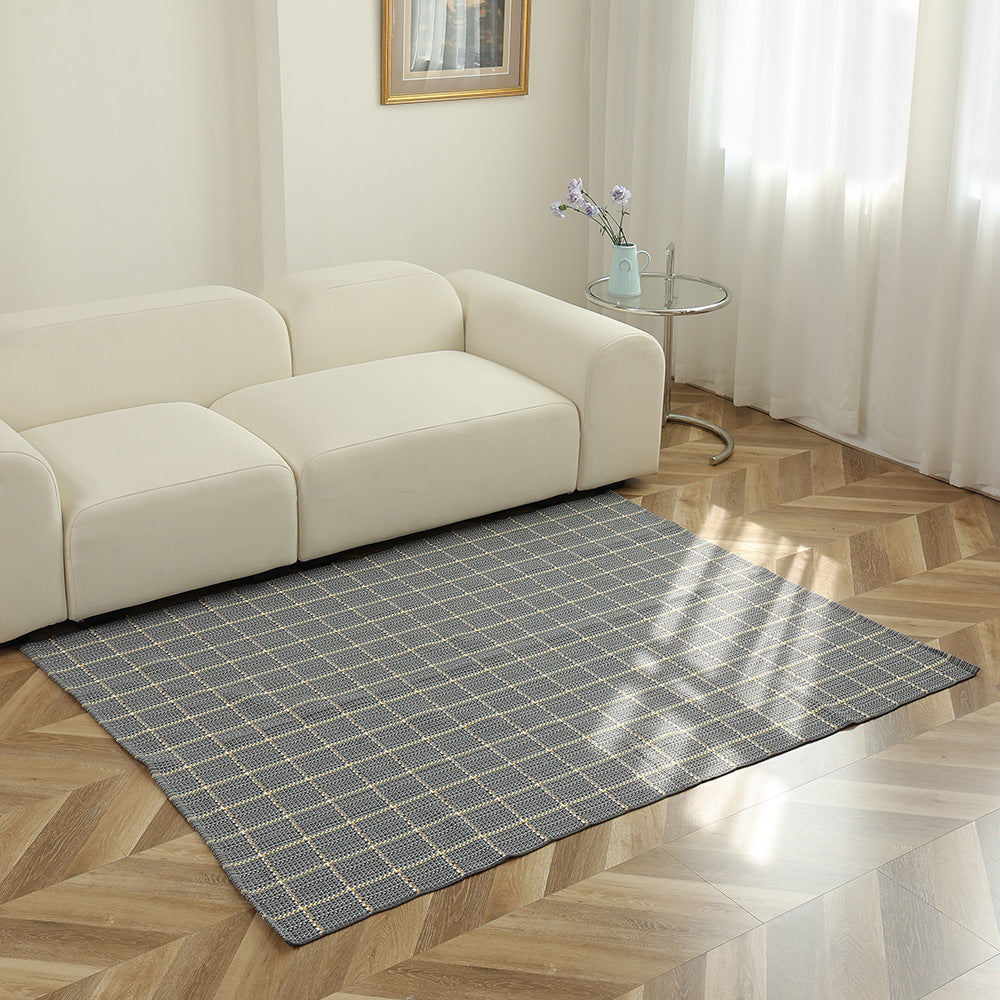 Gestreifter Flachgewebe-Teppich für Wohnzimmer mit niedrigem Flor und modernem Streifenmuster Brehn