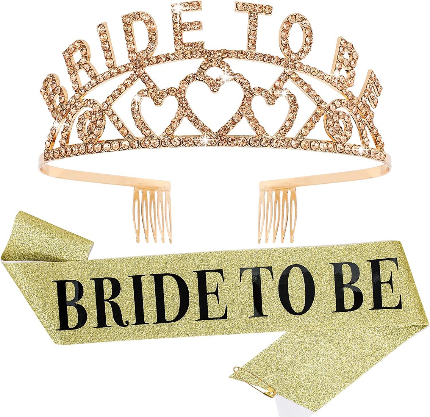 Damen Glitzernde Tiara mit Herzmotiven Brehn