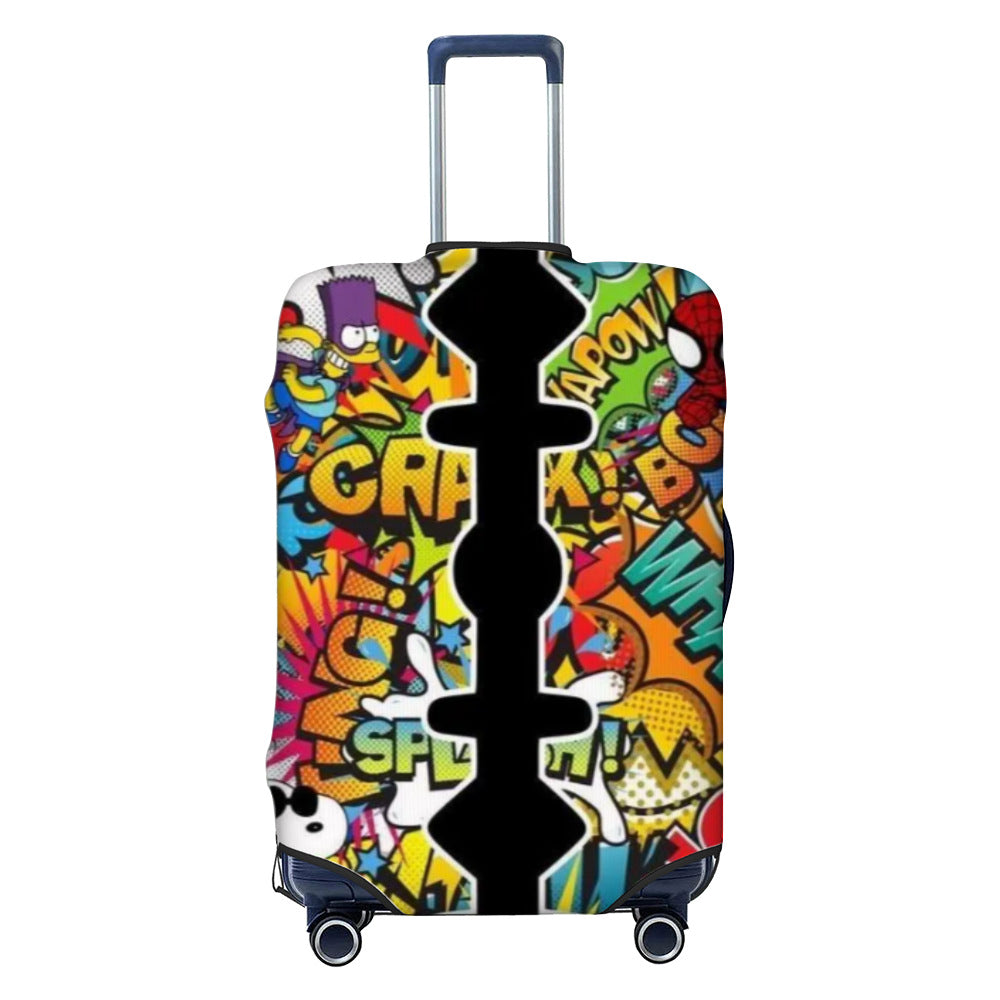 Unisex nan elastische Kofferschutzhülle mit geometrischem Motiv, dehnbarer Polyester-Spandex Bezug, Reißverschlussöffnung und rutschfester Innensicherung für Trolley Brehn