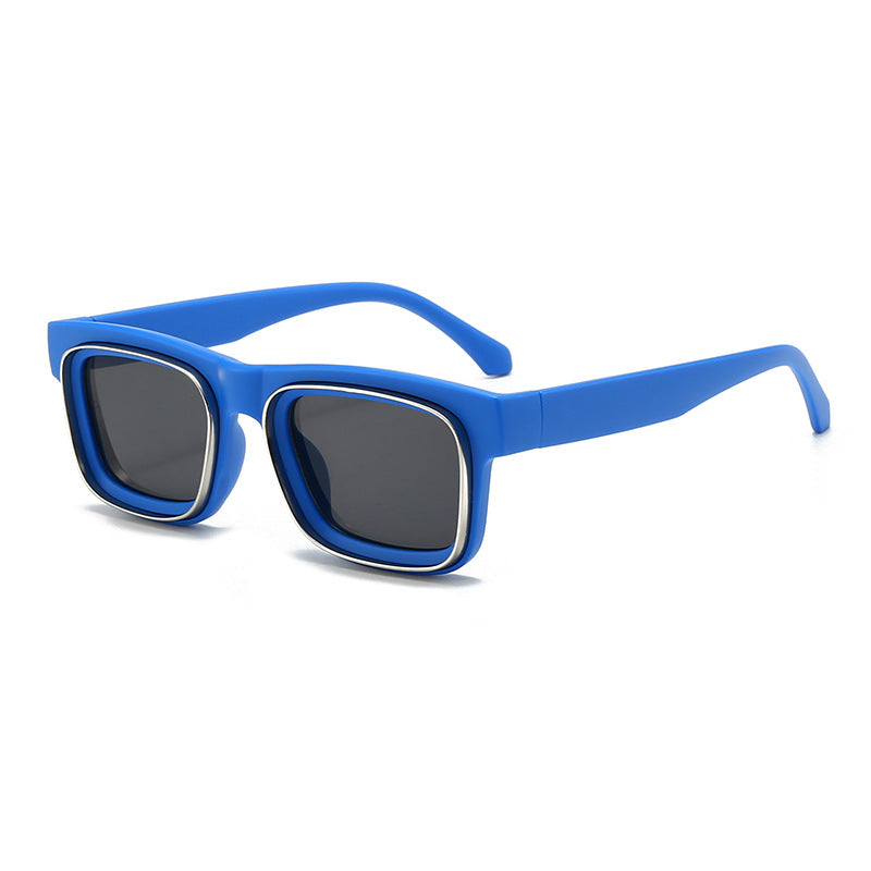Damen modische quadratische Sonnenbrille mit kontrastierendem Rahmen Brehn