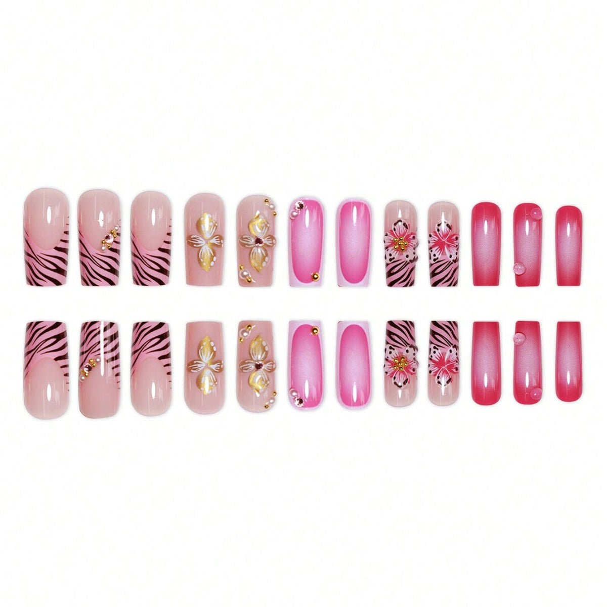 Künstlerische Blumen Acryl Nail Art Brehn
